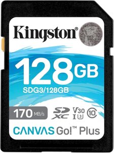 Картка пам'яті SDXC Kingston Canvas Go Plus 128Gb UHS-1 U3 V30 (SDG3/128GB)