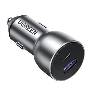 Автоадаптер — зарядний пристрій Ugreen CD213 2 порти USB-A + USB-C 42.5 W (60980)