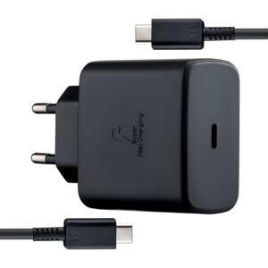 Зарядний пристрій Samsung EP-TA800 HC 25 ватів із кабелем Usb-C — Usb-C чорний