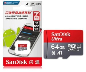 Картка пам'яті SanDisk 64 GB microSDXC UHS-I U1 A1 Ultra SDSQUNC-064G-ZN3MN