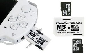 Перехідник із 2 карт MicroSD на MS Pro Duo