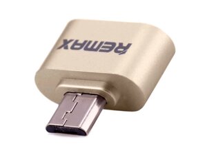 Адаптер Otg Remax MicroUSB тато — USB мама (RA-Otg) Золотий