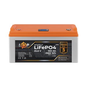 Акумулятор LP LiFePO4 25,6V - 100 Ah (2560Wh) (BMS 150A/75А) пластик для ДБЖ