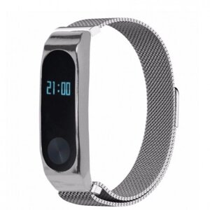 Металевий ремінець браслет Xiaomi Mi Band 2 Milanese Design Silver