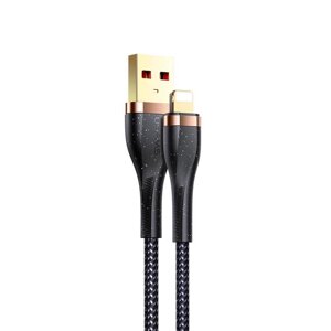 Кабель USAMS Lightning Aluminum Alloy Charging & Data Cable US-SJ487 U64 1.2m чорний