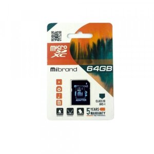 Картка пам'яті 64 Гбайта найдешевша microSDXC (UHS-1) Mibrand
