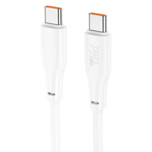 Кабель HOCO Type-C to Type-C Force fast charging data cable X93 1 метр 60 вт білий