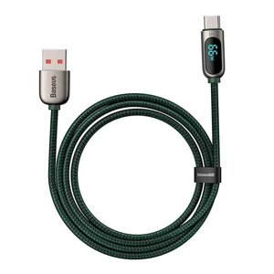 Кабель з екранчиком Baseus Fast Charging USB — Type-C 66 W 1 метр CASX020006 зелений