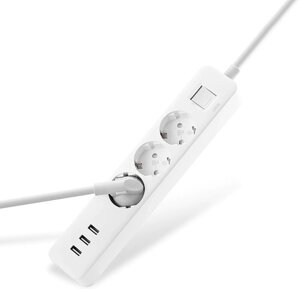 Мережевий фільтр подовжувач Xiaomi Power Strip 3 розетки 3 Usb 1.8 метра QMCXB33CH NRB4030GL XMCXB04Q