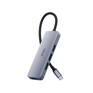 Хаб розгалужувач алюмінієвий USB-C на 4 USB 3.0 порти Wiwu Alpha 440 Pro 4 in 1 Hub