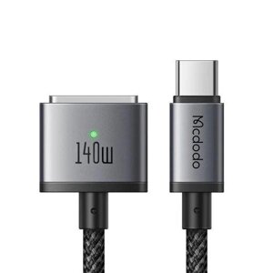 Кабель USB-C to Magsafe 3 Magnetic Cable McDodo 140W CA-1470 з індикатором LED 2 метри чорний