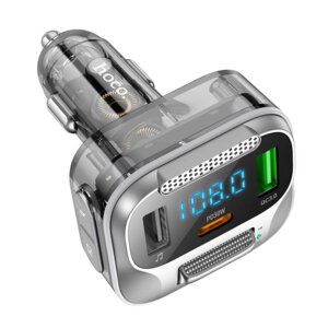 Адаптер ФМ трансмітер для авто HOCO Bravery car BT FM transmitter E75 3 порти 30 вт прозорий