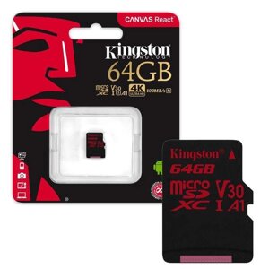 Картка пам'яті Kingston MicroSDXC 64 GB UHS-I A1 Class 10