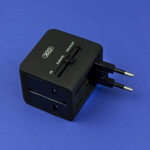 Перехідник зарядний на всі розетки світу Adapter XO WL-01 EU-US-UK