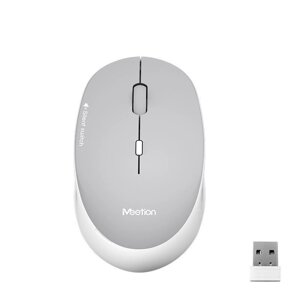 Миша бездротова недорога MeeTion Wireless Mouse 2.4G MT-R570 сіро біла