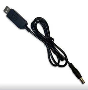 USB-кабель для роутера з перетворювачем напруги 5V — 12 V USB — DC 5.5*2.1 0.5 A 1m чорний