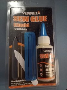 Універсальний клей для тканини та шкіри Sew Glue Liquid 60 мл Visbella