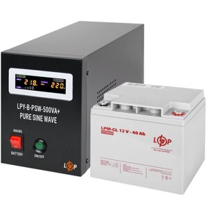 Комплект резервного живлення для котла LP ДБЖ + гелева батарея (UPS B500 + АКБ LPM-GL 40 Ah)