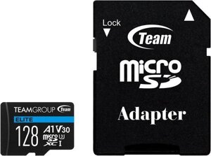 Картка пам'яті Team MicroSDXC 128 GB UHS-I (U3) V30 A1 Elite (TEAUSDX128GIV30A103)