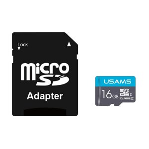 Картка пам'яті USAMS High Speed TF Card 16 GB US-ZB117 (SD Adapter)