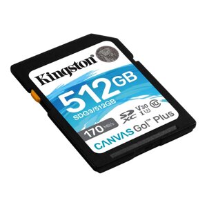 Картка пам'яті Kingston SDG3/512 GB Class 10 UHS-I (U3) до 90 МБ/с R-170MB/s