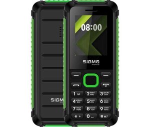 Захищений Телефон Sigma mobile X-style 18 Track чорний із зеленим