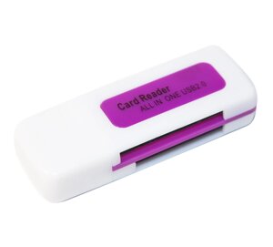 Кардридер універсальний USB 2.0 CR 012, White/Yellow, Blister