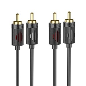 Кабель 2 тюльпани — на 2 тюльпани — Hoco UPA29 dual RCA to dual RCA 150 см