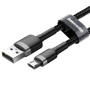 Кабель Micro USB BASEUS cafule 2 метри чорно-сірий CAMKLF-CG1