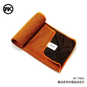 Рушник для спортзалу бамбуковий WK Sport towel WT-TW01 жовтогарячий 90x30 см