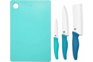 Комплект 3 ножі та дошка Xiaomi Ceramic Knife Cutting Board Set 4-в-1