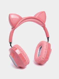 Навушники бездротові HOCO ESD13 Skill cat ear котячі вушка рожеві