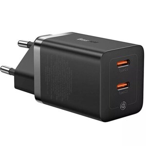 Зарядний пристрій Baseus GaN5 Pro 2*USB-C 40 W (CCGP180101) адаптер чорний