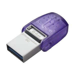 Подвійна флешка 64Gb USB + Type-C Kingston MicroDuo 3C metal USB 3.1