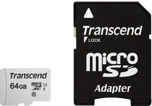 Картка пам'яті microSDXC 64 Gb Transcend 300S Class10 UHS-I U1 (TS64GUSD300S-A)