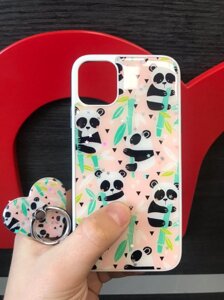 Чохол бампер iPhone 11 панель із кільцем силікон print with ring