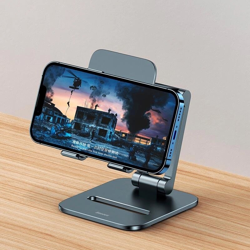 Підставка для телефонів до 7" Baseus Desktop Biaxial Foldable Metal Stand LUSZ000013 від компанії da1 - фото 1