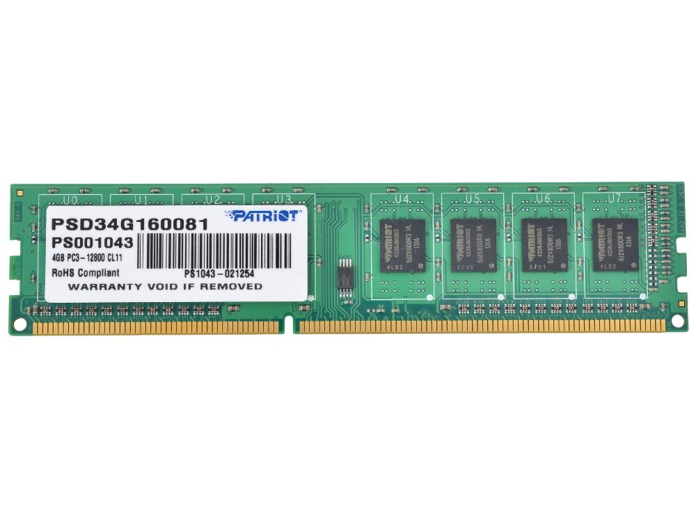 Планка оперативної пам'яті 4 GB DDR3-1600 Patriot від компанії da1 - фото 1