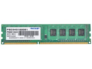 Планка оперативної пам'яті 4 GB DDR3-1600 Patriot