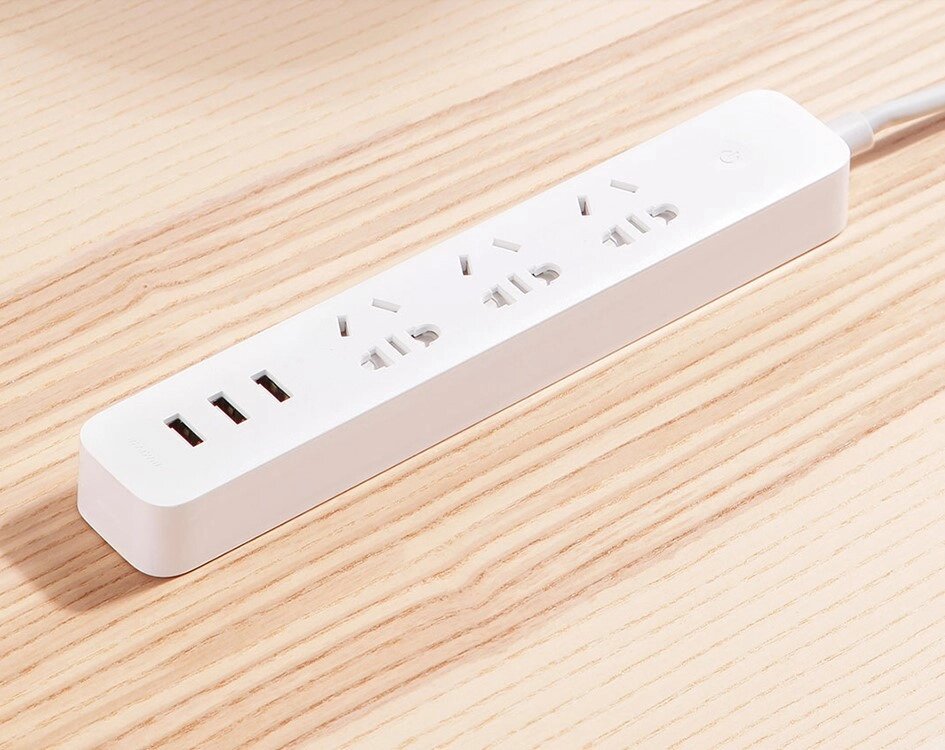 Подовжувач фільтр 2 метри Xiaomi aigo Power Strip (3 розетки 3 спідниці порта) AC0331ZN від компанії da1 - фото 1