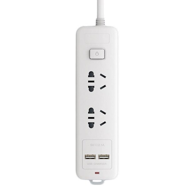 Подовжувач мережевий Xiaomi OPPLE Power Strip (2 розетки + 2 USB) 1.8m білий від компанії da1 - фото 1