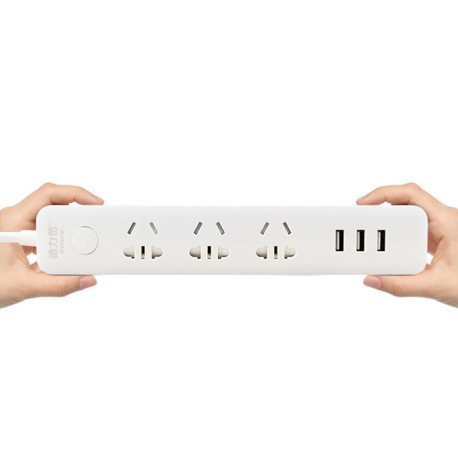 Подовжувач Quan Ba Power Strip 3 розетки 3 USB 1.8m від компанії da1 - фото 1