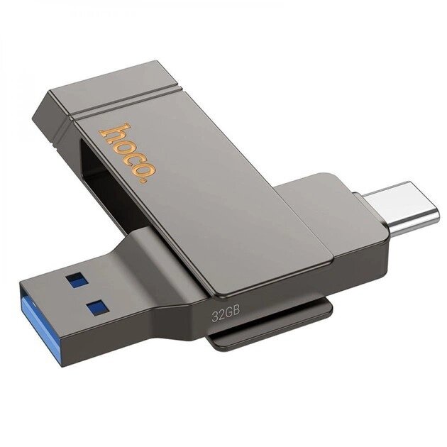 Подвійна флешка Hoco UD15 Clever 128 GB USB 3.2 + Type-C від компанії da1 - фото 1