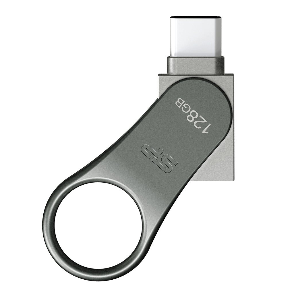 Подвійна флешка usb3.1 + Type-C — SILICON POWER DriveMobile C80 128GB срібляста від компанії da1 - фото 1