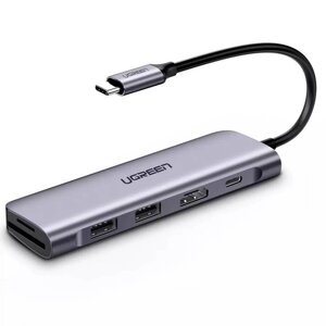 Порт-реплікатор (хаб) Ugreen 70411 6-in-1 док-станція HDMI 2*USB3.0 TF PD 100W