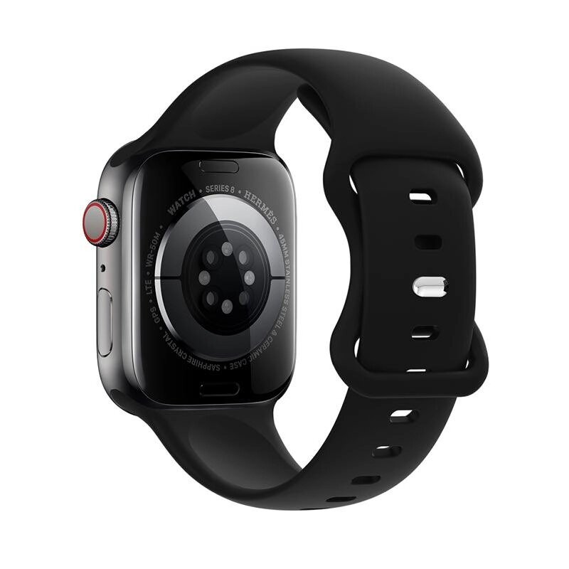 Ремешок HOCO iWatch WA15 Flexible series 8-character buckle solid color black (38/40/41mm) від компанії da1 - фото 1