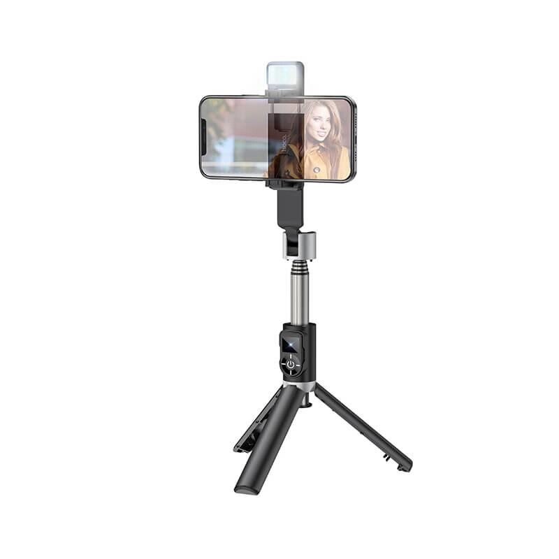 Селфи-монопод HOCO aluminum alloy fill light live broadcast holder K16 |Bluetooth| від компанії da1 - фото 1