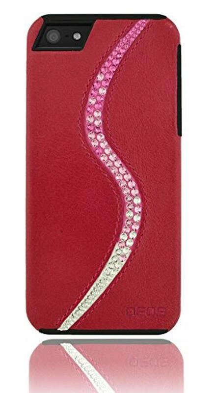 Шкіряна накладка IPhone 5 5S SE з камінням Swarovski оригінальними від компанії da1 - фото 1