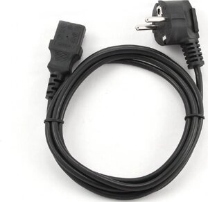 Шнур мережевий 3x0.5 мм кабель для живлення ПК 1.5 м чорний