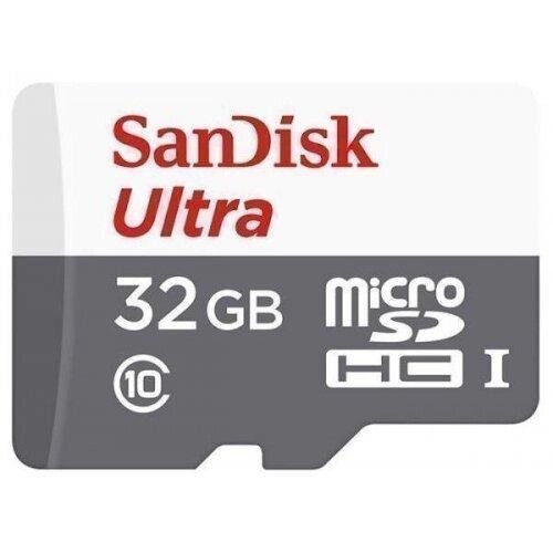 Швидка флешкарта SanDisk microSDHC Ultra 32 GB Class 10 80 MB/s (без адаптера) (SDSQUNS-032G-GN3MN) від компанії da1 - фото 1